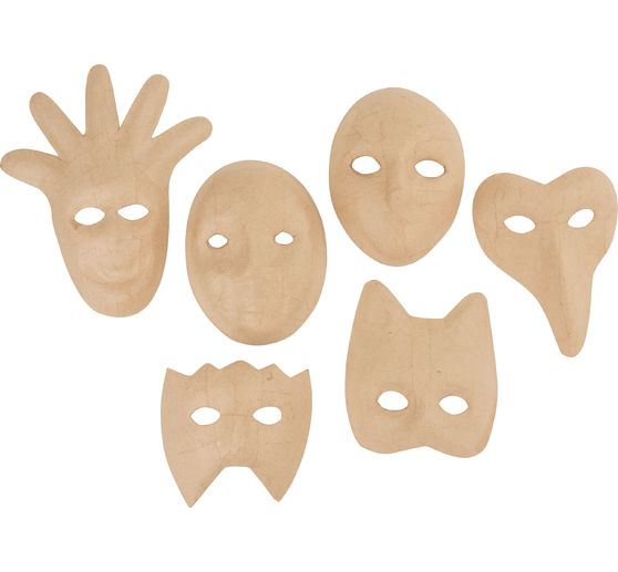 VBS Kindermaskers, papier-maché, set van 6