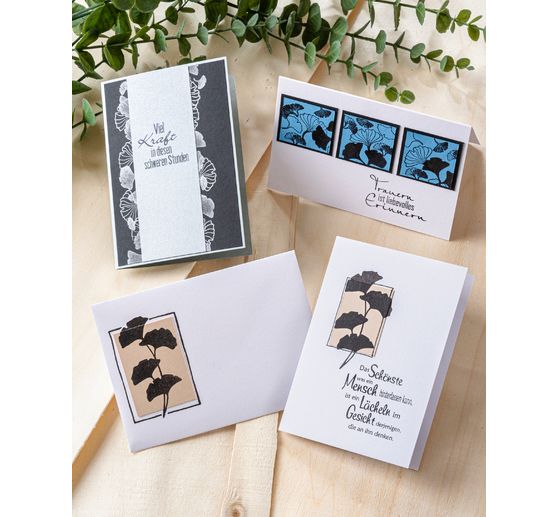 Clear Stamps "Ginkgo", 8 stuks