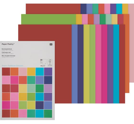 Knutselpapier-Blok "Rainbow Colours"