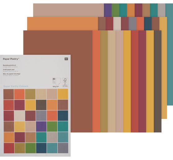 Knutselpapier-Blok "Earthy Colours"