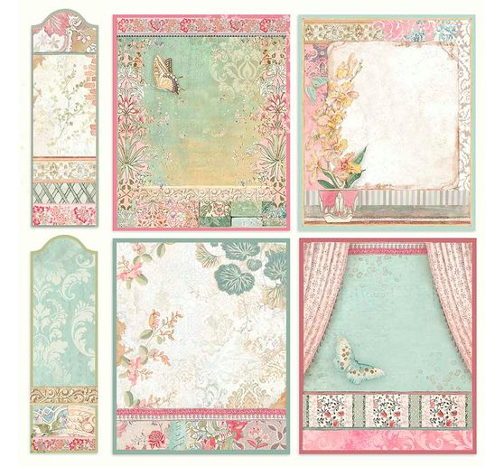 Scrapbook block "Cat and Orchid", 10 sheets, 30,5x30,5cm