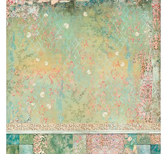 Scrapbook block "Cat and Orchid", 10 sheets, 30,5x30,5cm