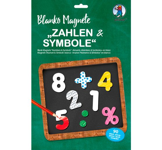 Blanke magnetische cijfers, 90 stuks
