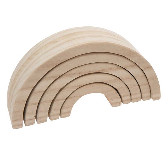 Houten regenboog, 5-delig, dennenhout