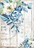 Motif straw silk "Romantic Blue", DIN A4