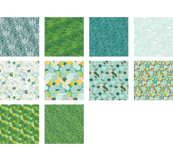 Vouwblaadjes "Jungle Green" 15 x 15cm, assorti, 60 vellen