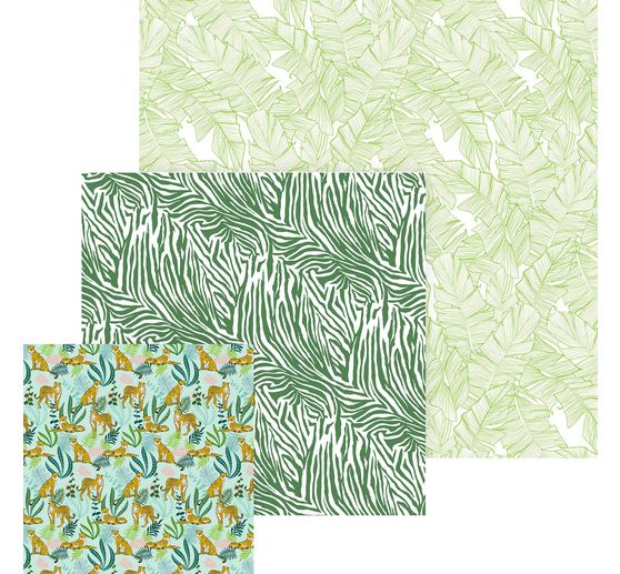 Vouwblaadjes "Jungle Green" 15 x 15cm, assorti, 60 vellen