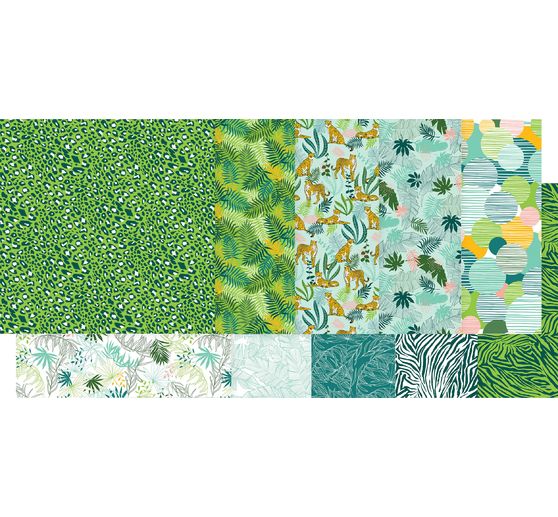 Folding sheets "Jungle Green" 15 x 15 cm, assorted, 60 sheets