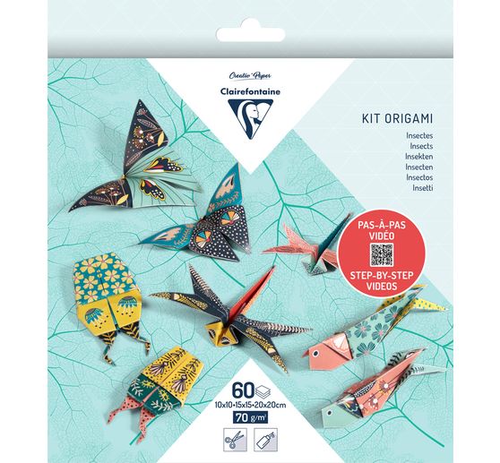 Vouwpapier-assortiment "Insecten", 60 vellen