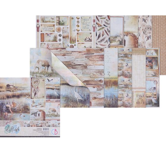 Scrapbook-Papier "Delta", 12 bladen, 30,5 x 30,5 cm