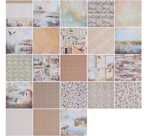 Scrapbook-Papier "Delta", 12 bladen, 30,5 x 30,5 cm