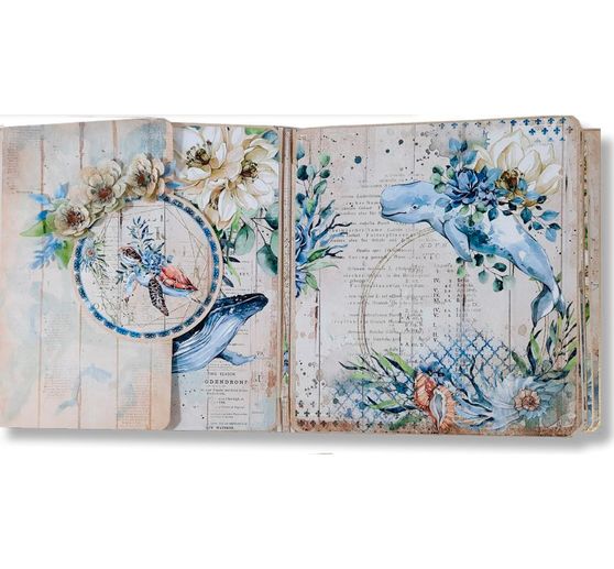 Scrapbook block "Sea Dreams", 10 sheets, 30,5 x 30,5 cm
