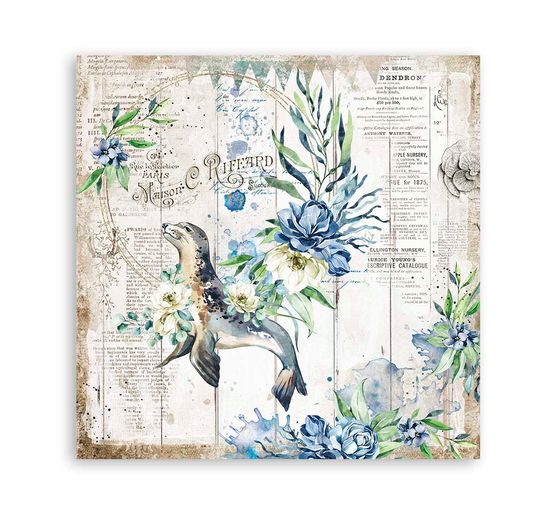 Scrapbook block "Sea Dreams", 10 sheets, 30,5 x 30,5 cm