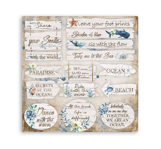 Scrapbook block "Sea Dreams", 10 sheets, 30,5 x 30,5 cm