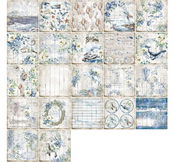Scrapbook block "Sea Dreams", 10 sheets, 30,5 x 30,5 cm