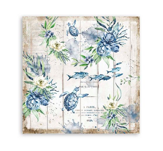 Scrapbook block "Sea Dreams", 10 sheets, 30,5 x 30,5 cm