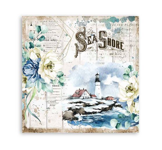 Scrapbook blok "Sea Dreams", 10 vellen, 30,5x30,5cm