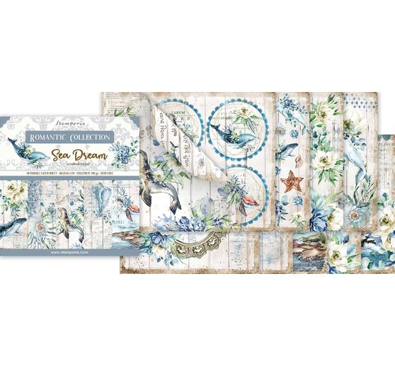 Scrapbook block "Sea Dreams", 10 sheets, 30,5 x 30,5 cm