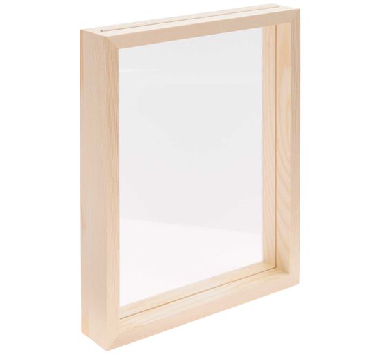 Rico Design houten frame natuurlijst met dubbele acrylschijf, 20 x 25 cm