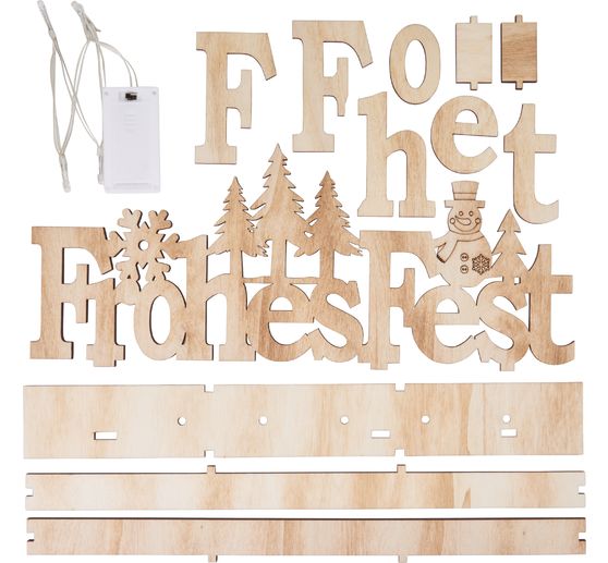 VBS Houten bouwpakket "Frohes Fest", met LED