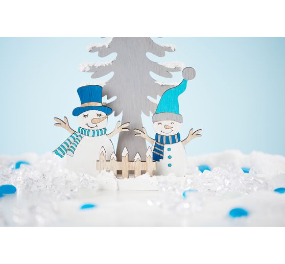 VBS stick-on motief "Sneeuwpoppen met dennenboom