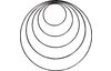 Metalen ring "Cirkel", 10 - 30 cm, set van 5, Zwart