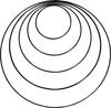 Metalen ring "Cirkel", 10 - 30 cm, set van 5, Zwart