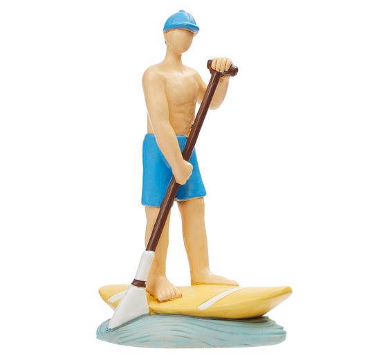 Miniature male standup paddler