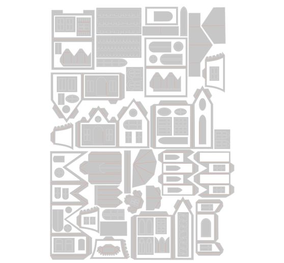 Sizzix Thinlits Punching template-set "Village Collection by Tim Holtz"
