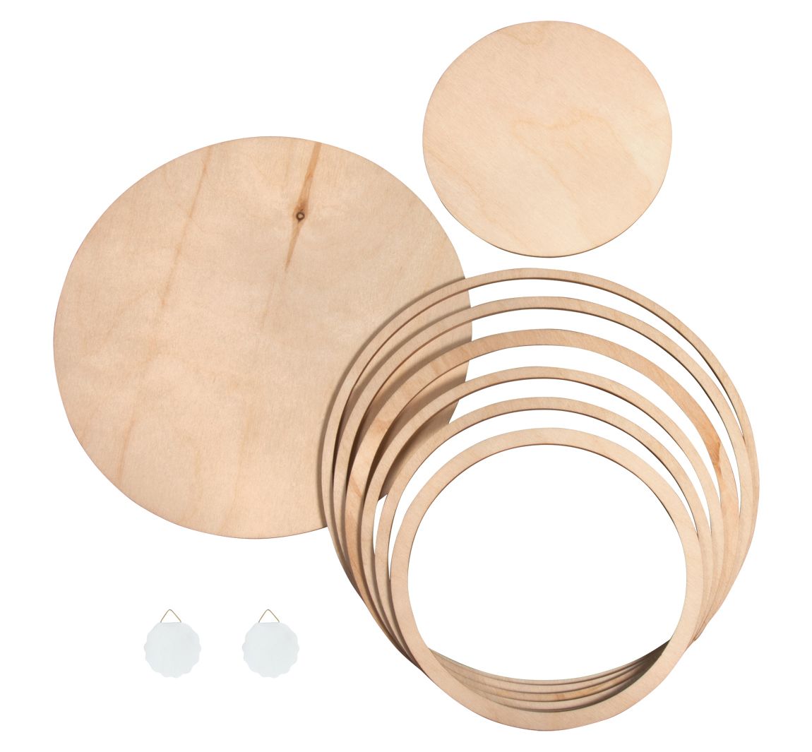 Set houten borden/ringen