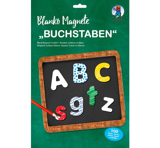 Blanco magnetische letters, 100 stuks
