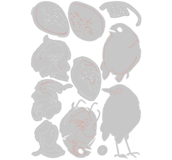 Sizzix Thinlits punch template "Bird & Egg Colorize by Tim Holtz"