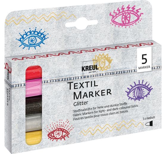 KREUL Textiel marker medium "Glitter"