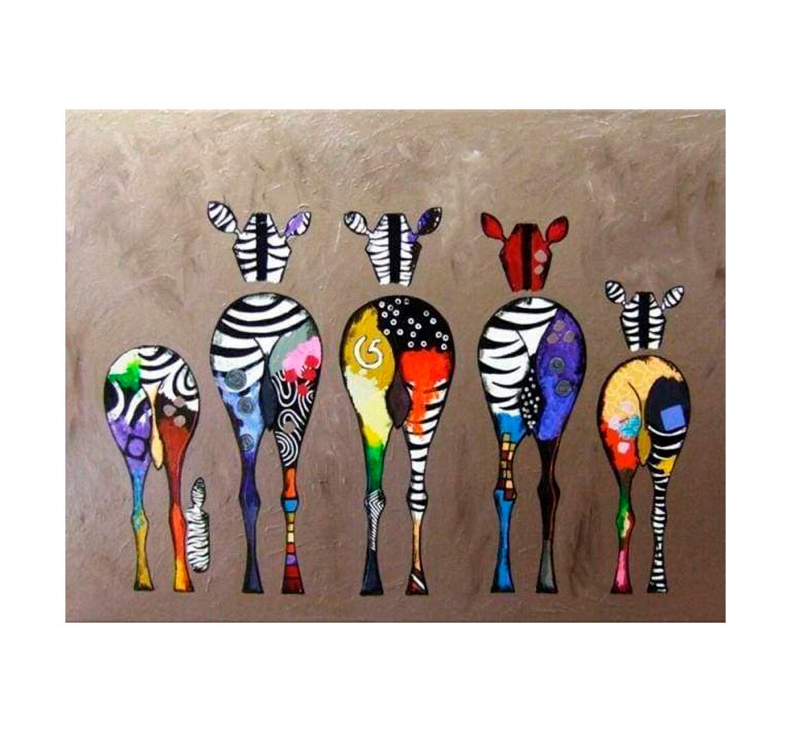 Schilderen op nummers "Zebra's"