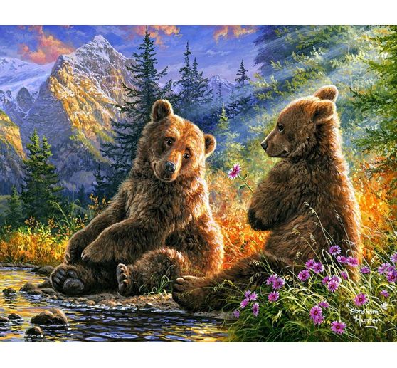 Painting by numbers "Bear couple"