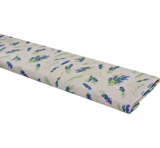 Motief stof linnen look "Lavendel"
