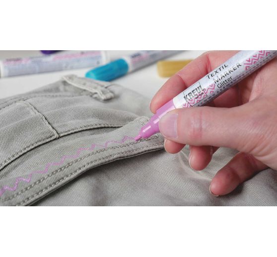 KREUL Textiel marker medium "Glitter"