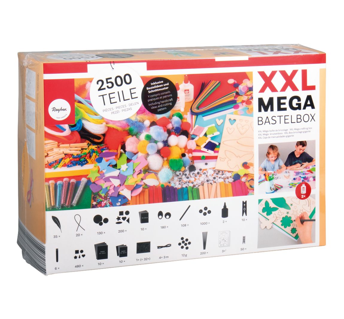 XXL Mega knutsel box, ca. 2.500 onderdelen
