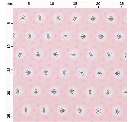 Cotton fabric popeline "Sakura flowers Rosé"
