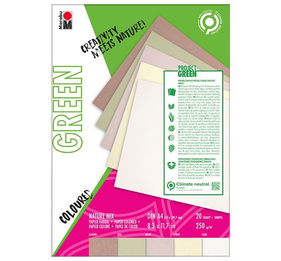 Marabu Green papierblokk natuur mix , DIN A4