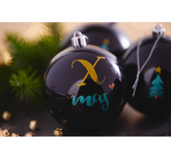 Kerstballen van kunststof, Ø 100 mm