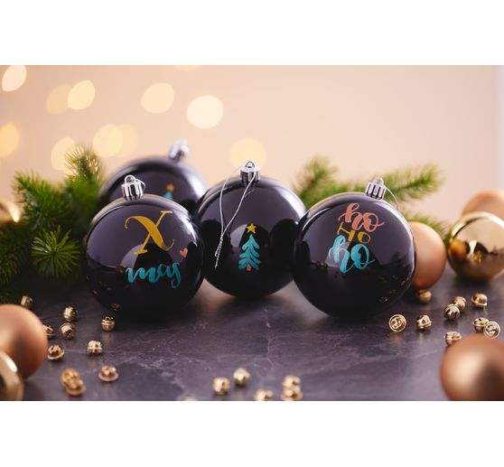 Kerstballen van kunststof, Ø 100 mm