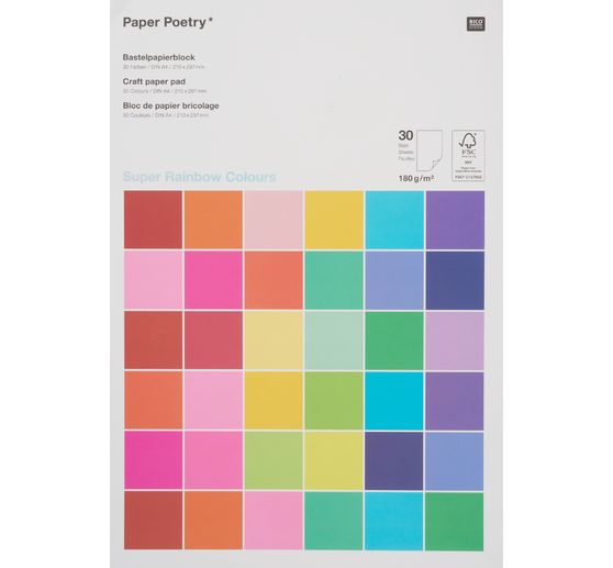 Handicraft paper pad "Rainbow Colours"