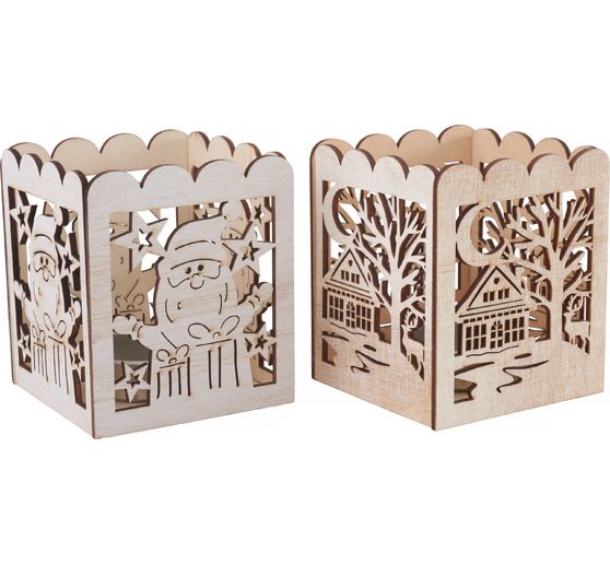 VBS Wooden tealight holders "Christmas magic"