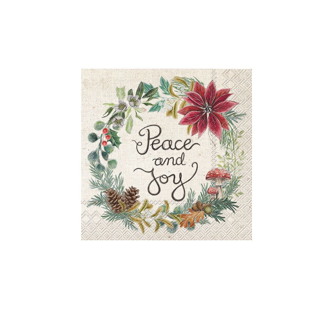 Servet "Peace and Joy" - 20 stuks