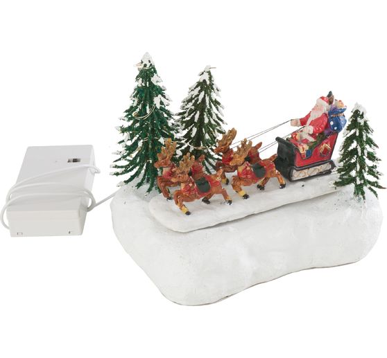 VBS Miniatuur beweegbare kerstman slee 