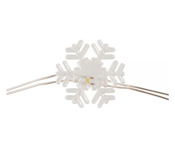 VBS Micro LED snoer lampjes "Sneeuwvlok", met timer