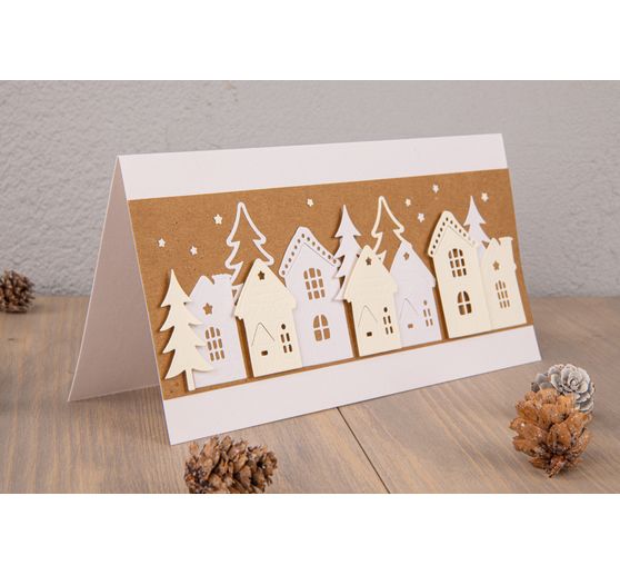 Ponssjabloon "Winter huizen"