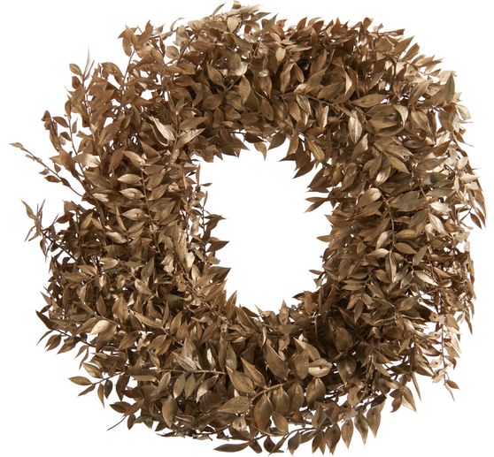 Dried ruscus wreath "Gold Wash"