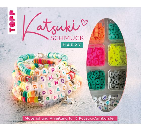 Katsuki sieraden set met letterkralen - Happy 